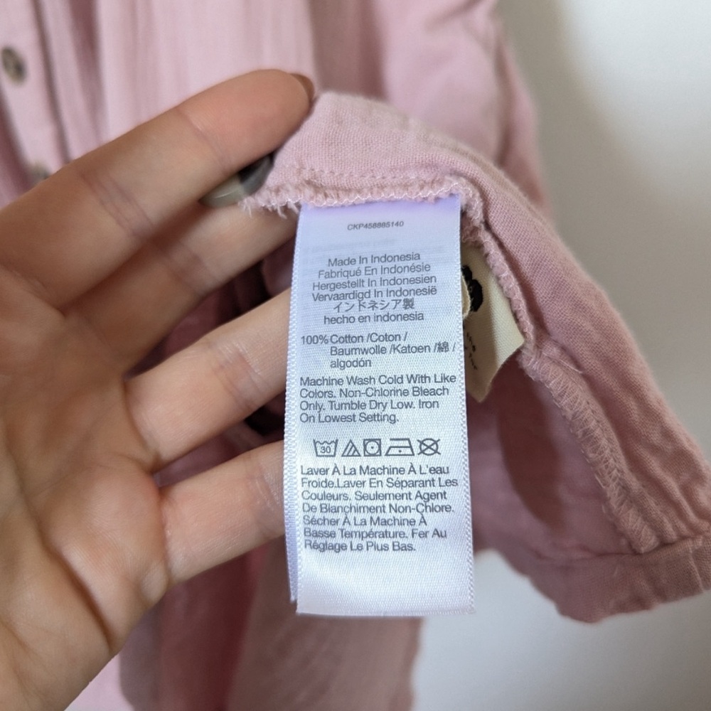 Madewell Lightspun Blush Pink Button Dress - Picture 6 of 6
